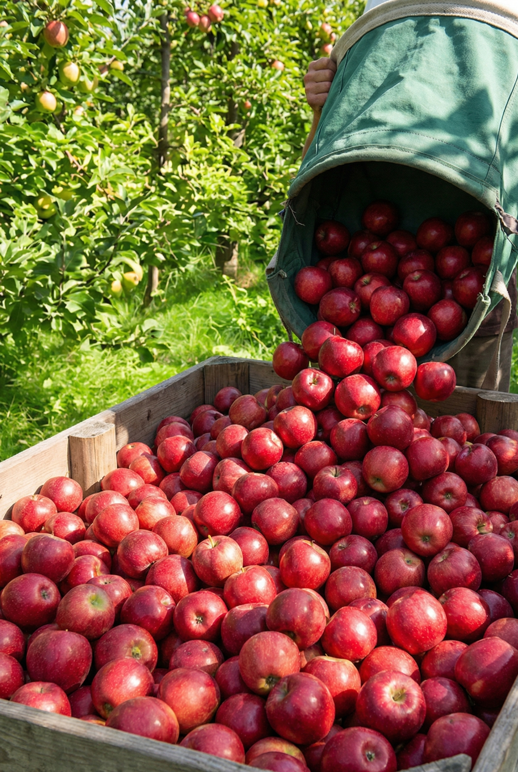 Ramassage de pommes rouges